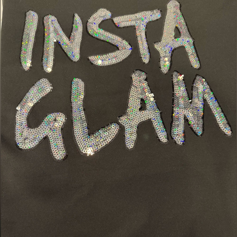 Juicy Couture Insta Glam Sequin Sweatshirt, Black Silver Y2K Pullover, FREE GIFT - Picture 3 of 6
